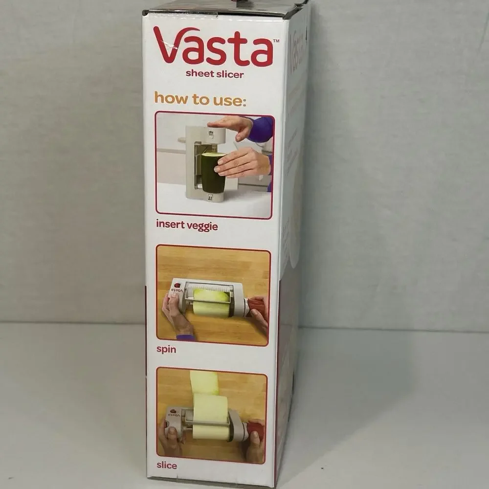 VASTA Vegatable & Fruit Sheet Slicer KETO VEGAN VEGETARIAN Spin and Slice *NEW*
